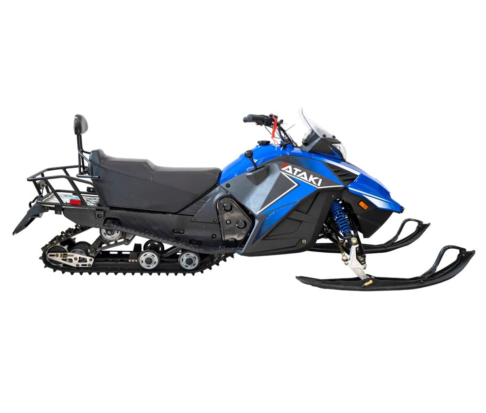 Синий снегоход Ataki WD 200 сбоку